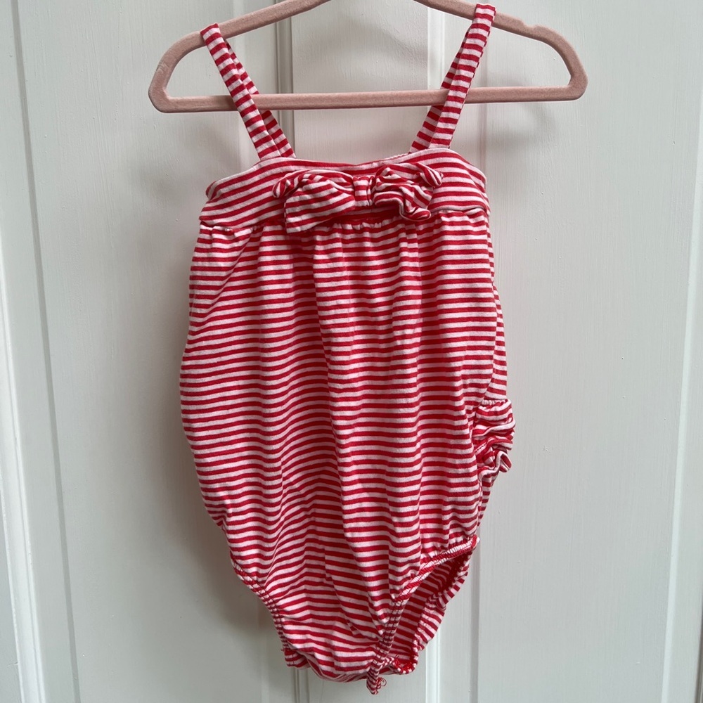 The Children's Place Red and White Striped Bodysuit